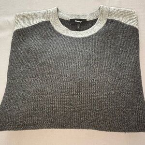 Theory Men's Two-Tone Gray Crewneck Sweater